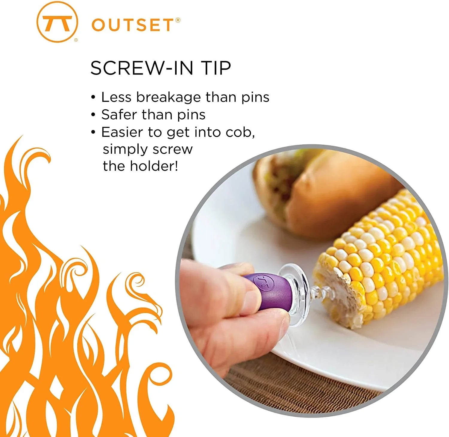 Screw-In Corn Holders, Set of 8